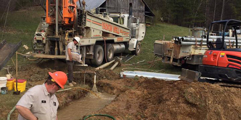 Well Flow Test in Yadkinville, North Carolina